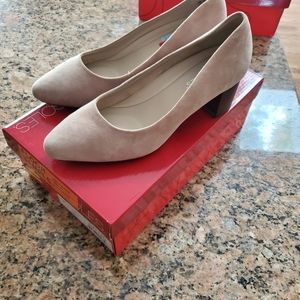 SUEDE, Bone Color  Heels